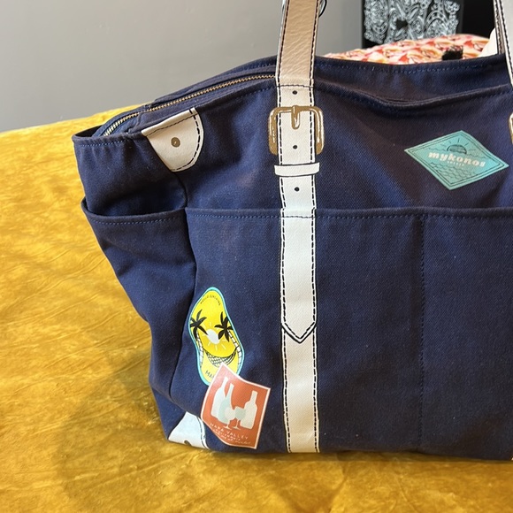 Kate Spade New York Extra Large Canvas & Leather Travel/ Diaper/Weekend Bag VGUC - Picture 8 of 14